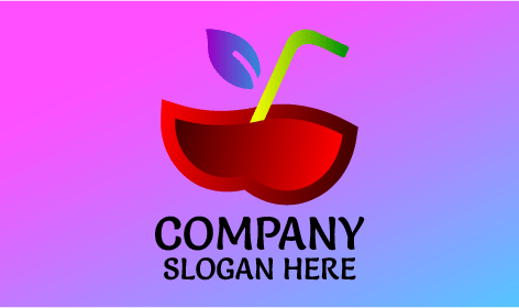 Soft Color Apple Fruit Logo