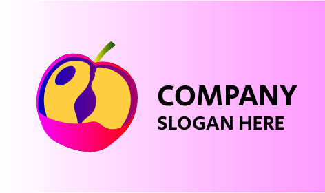 Soft Color Apple Fruit Logo