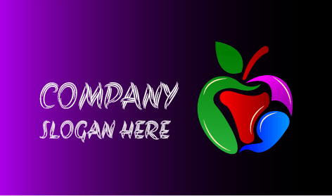 Twin Colored Apple Fruit Logo