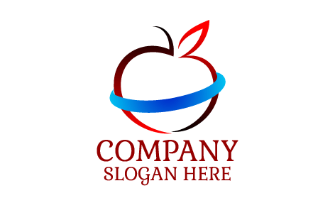 Logotipo De Manzana De Cinta Azul