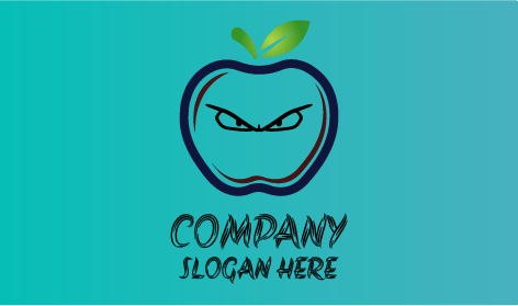 Logotipo De Manzana De Ojo Feroz