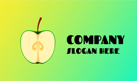 Logotipo De Rodaja De Manzana Verde