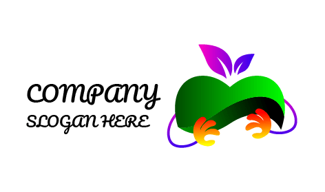 Logotipo De Manzana Verde Juguetona