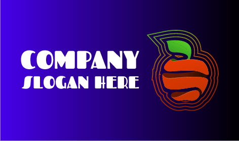 Purple Leaf Orange Apple Logo
