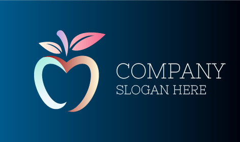 Soft Color Apple Fruit Logo