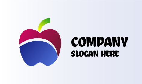 Twin Colored Apple Fruit Logo