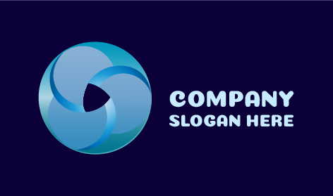 Cerulean Circular Waves Art Logo