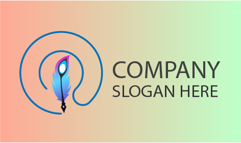 Circular Feather Pen Art Logo