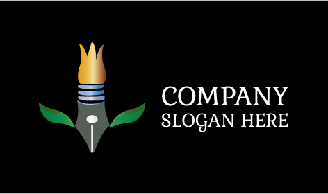 Logo Seni Daun Hijau Tua