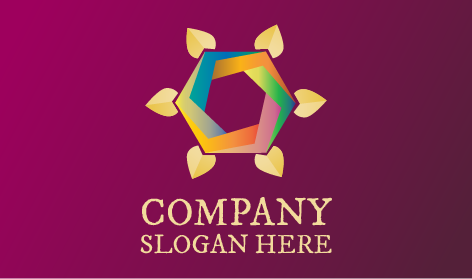 Decorative Hexagon Leaves Art Logo