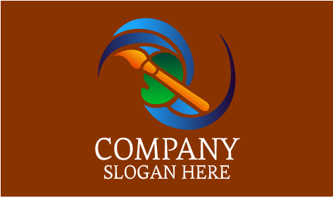 Golden Art Brush Logo