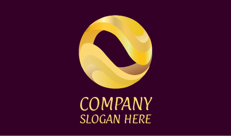 Golden Shiny Globe Art Logo