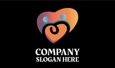 Gradient Clay Hearts Art Logo