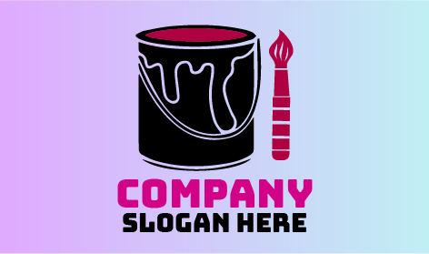 Paintbrush Bucket Art Logo