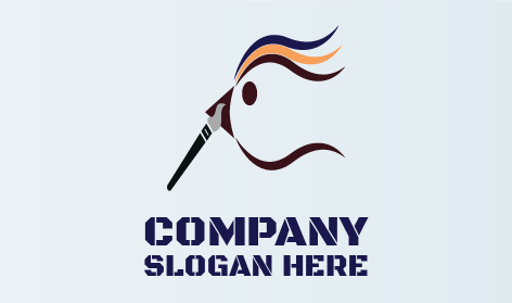 Logotipo Artístico De Pájaro Pintado De Color Marrón