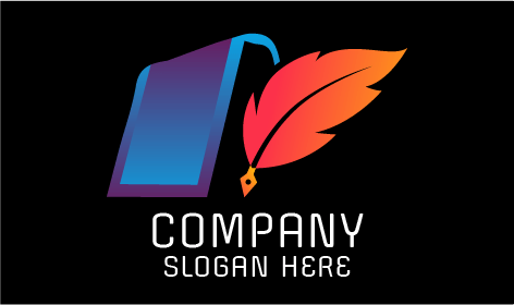 Vermillion Color Feather Art Logo