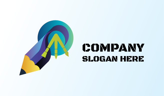 Gradient Drawing Pencil Artist Logo