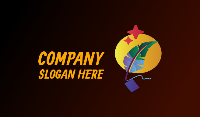 Gradient Feather Pen Artist Logo