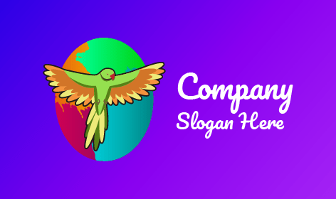 Künstlerlogo Mit Farbverlauf Und Papagei