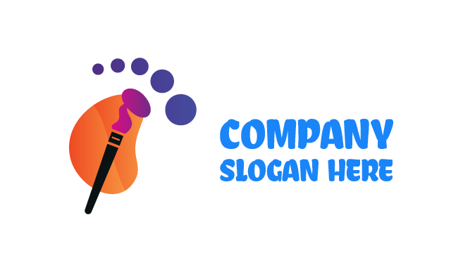 Logotipo Do Artista Com Pegada Azul Fosca