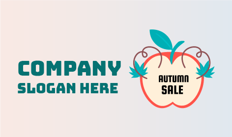 Apple Heart Leaf Autumn Logo