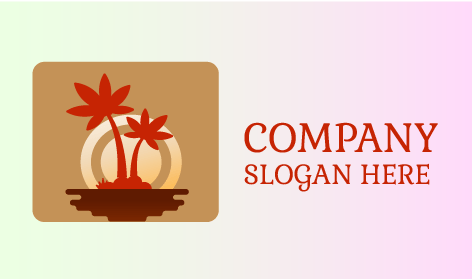 Autumn Orange Palm Tree Logo