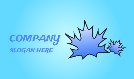 Blue Maple Leaf Autumn Logo