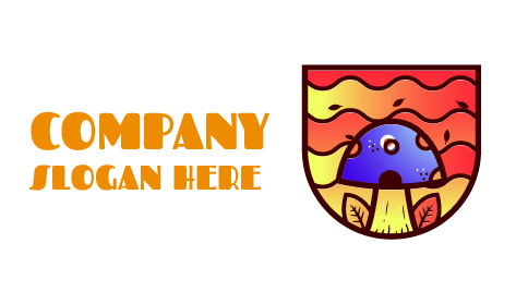 Blue Mushroom Autumn Logo