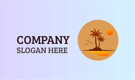 Palm Tree Seaside Autumn Logo