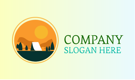 Sun Drenched Camping Autumn Logo