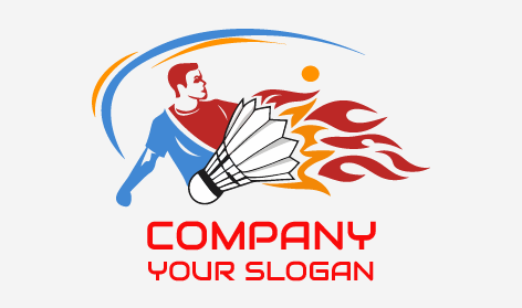 Active Badminton Player Logo