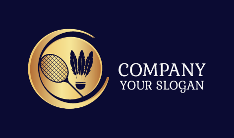 Logo Da Gioco Di Badminton Blu