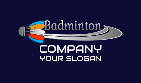 Logo Colorato Per Il Badminton Con Volano