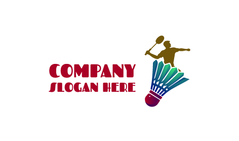 Logo Del Badminton Con Figura Dorata