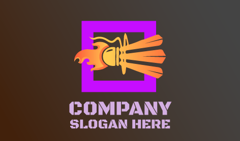 Logo Del Badminton Fuoco Arancione