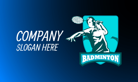 Potente Logo Del Giocatore Di Badminton