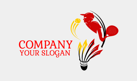 Logo Rosso Del Giocatore Di Badminton