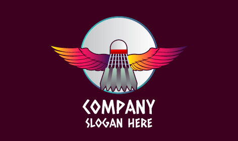 Logo Wing Shuttlecock Per Il Badminton