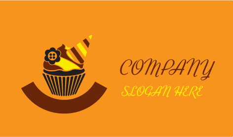 Logo Cupcake Panetteria Marrone Arancione