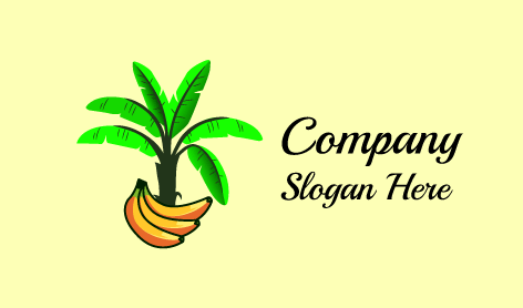 Ripe Banana Fruit Tree Logo