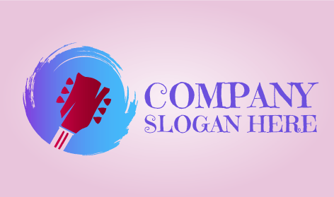 Logo de musique de guitare circulaire