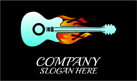 Logo De Musique Fire Guitar