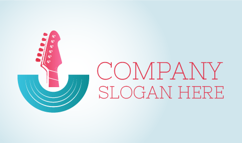 Logo de musique bleu demi-cercle