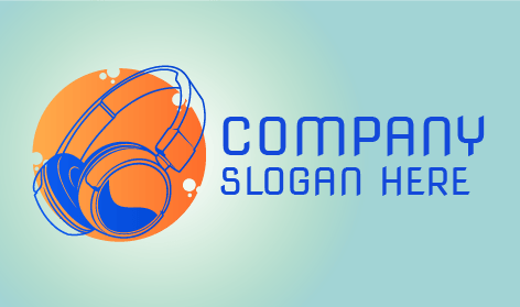 Logo de musique de cercle d'écouteurs