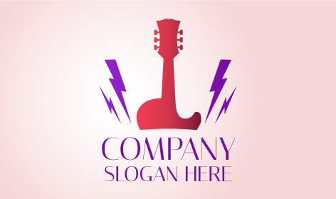 Logo de guitare de musique à haute énergie