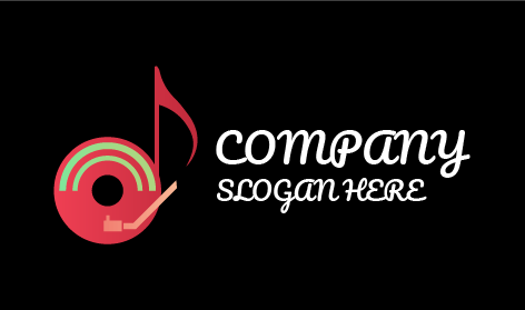 Logo de note de musique rouge