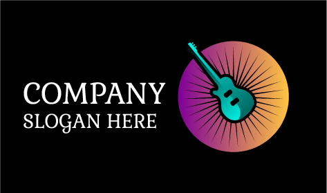 Logo De Musique De Guitare Ronde