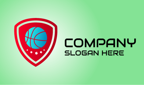 Logotipo Do Escudo De Basquete