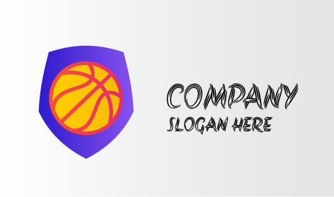 Logotipo De Basquete Com Escudo Azul