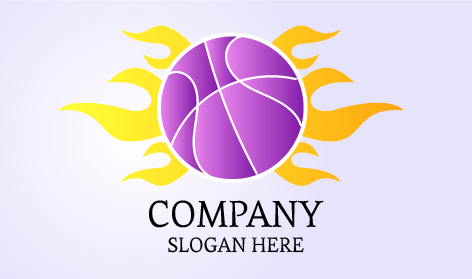 Logotipo De Basquete Roxo Ardente